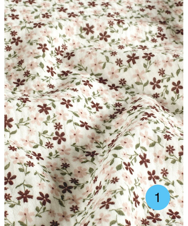 Mussola doppia garza fantasia fiori