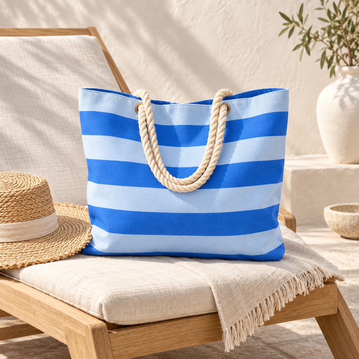 Cotone Summer Pop – una borsa da mare capiente con manici in corda naturale