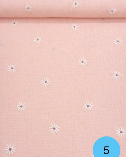 Mussola Doppia Garza Ricamata Flowers