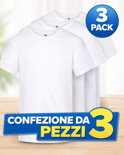 T-Shirt Bianche Basic Manica Corta – Set da 3